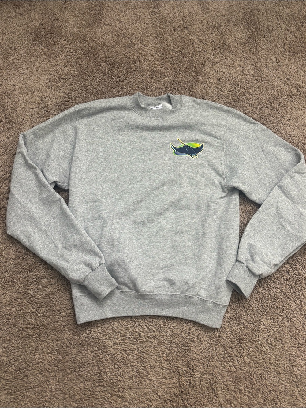 Tampa Bay Rays Gray Crewneck Sweatshirt with Devil Ray Logo